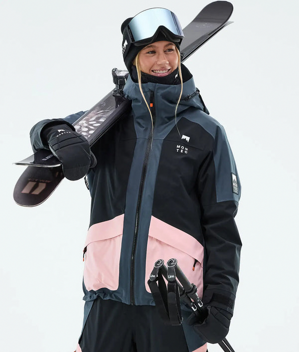 Morpheus W Veste de ski pour femme – Bleu métallisé / Noir / Rose doux