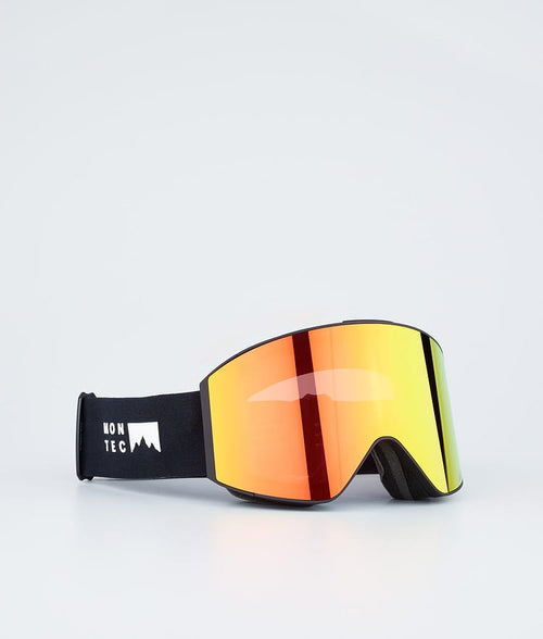 Masque De Ski – Noir Avec Écran Miroir Rouge Rubis