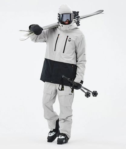 Fawk Veste de ski pour homme – Gris clair / Noir