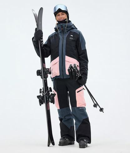 Morpheus W Veste de ski pour femme – Bleu métallisé / Noir / Rose doux