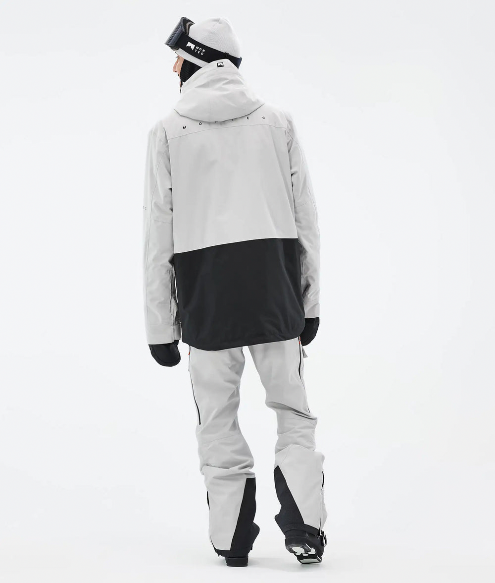 Fawk Veste de ski pour homme – Gris clair / Noir