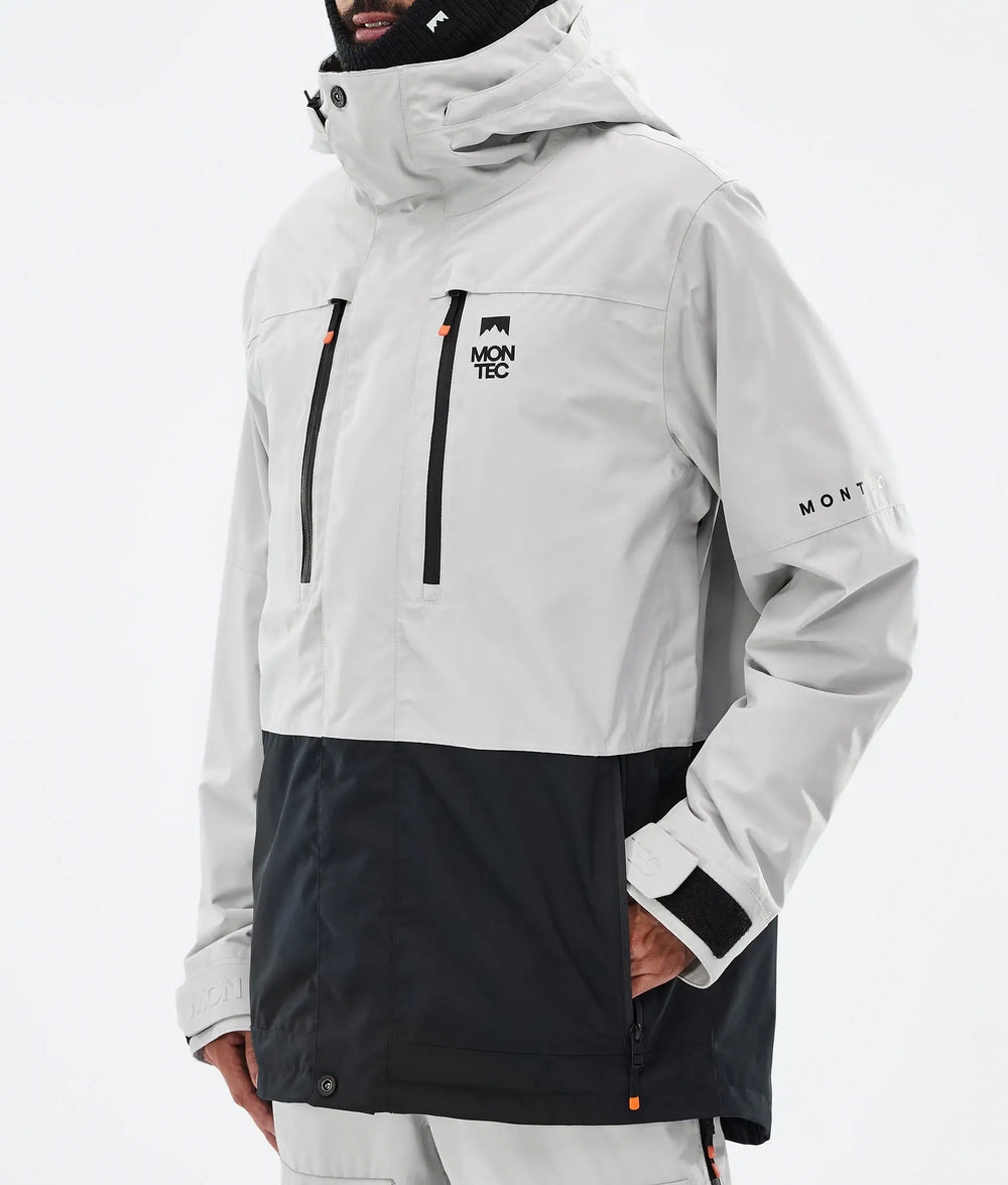 Fawk Veste de ski pour homme – Gris clair / Noir